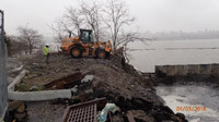 April 2018 - Backfilling behind northeast corner of bulkhead