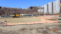 March 2018 - Installing construction fabric and crushed stone over finished ISS area