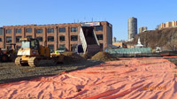 April 2018 - Installing construction fabric and crushed stone over finished ISS area