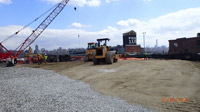 April 2018 - Installing construction fabric and crushed stone over finished ISS area