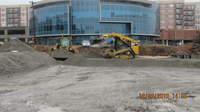 December 2019 - Leveling Gravel Surface to Prepare for Bulkhead Tent Placement