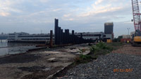 July 2017 - Showing progress of the shoreline bulkhead installation