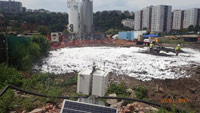 July 2017 - Applying foam for odor suppression on the main Quanta 