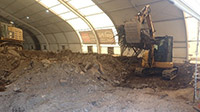 July 2020 - Removing Wood Debris in Central Tent