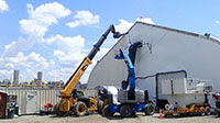 July 2019 - Installing North Blower Piping on Tent near Bulkhead