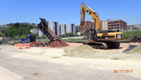 May 2017 - Constructing a temporary parking lot for the pier building