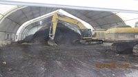 October 2019 - Preparing to Lay Plastic Over Completed ISS and Move Soil Stockpile Within Tent in Northwest Corner