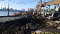 October 2019 - Pre-clearing South of Pier Building to Remove Concrete, Pilings, and Other Debris