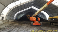 September 2019 - Reshaping Stockpile inside Tent