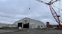 December 2020 - Placing the Northeast Pier Tent